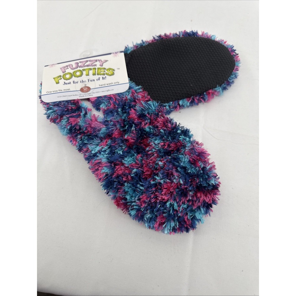Fuzzy Footies Blue Purple Pink One Size Fits Most - Picture 3 of 4